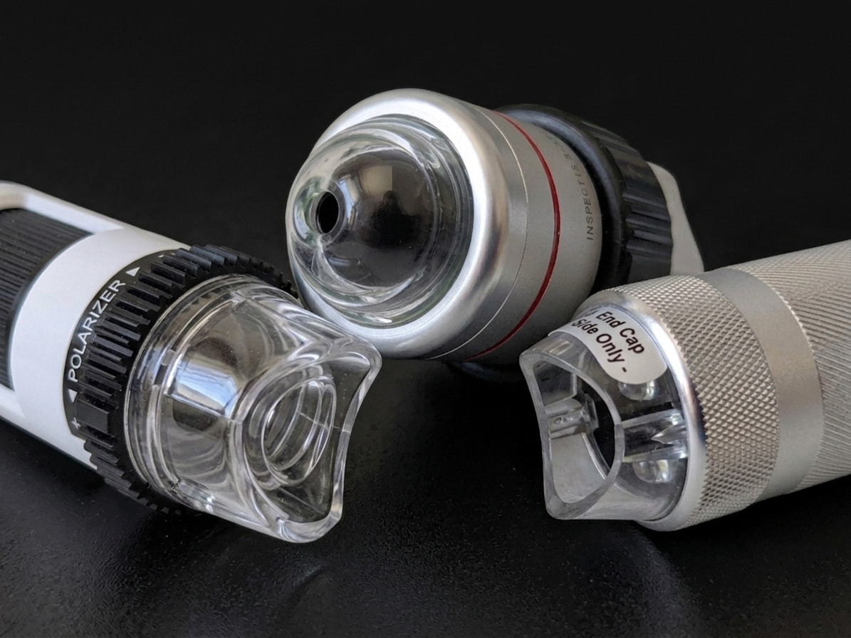 Detail of heads from different capillaroscopy devices
